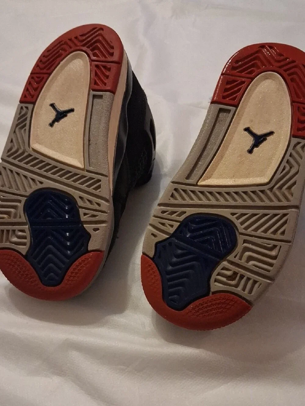 Nike Kids Black and Gray Sneakers with Red Accents